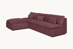 Aria Sleeper Chaise Sectional -SIXPENNY STORE aria sleeper chaise sectional thread dyed cotton linen summer plum product