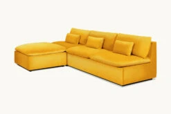 Aria Sleeper Chaise Sectional -SIXPENNY STORE aria sleeper chaise sectional washed cotton velvet amber coast product