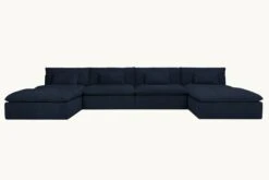 Aria U-Shape Sectional -SIXPENNY STORE aria ushape sectional cotton canvas ancient indigo product 90a7512b 33f1 484f b9ce 4f6fede09454