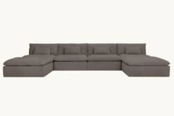Aria U-Shape Sectional -SIXPENNY STORE aria ushape sectional cotton canvas moon dust product 841ae26f b912 4e3e 88b5 1f2c28b804b4