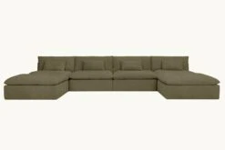 Aria U-Shape Sectional -SIXPENNY STORE aria ushape sectional cotton canvas quiet sage product 892b4b02 7f2f 4cbd 81b7 c472171bf06d