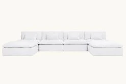 Aria U-Shape Sectional -SIXPENNY STORE aria ushape sectional cotton linen pacific pearl product 09e8c30a 0d22 490a ad23 3cd53b63cf71