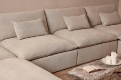 Aria U-Shape Sectional -SIXPENNY STORE aria ushape sectional medium weight linen jasmine rice product PDP6 540009b1 99fb 4d82 a82e dd522f6b45d1
