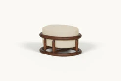 Bene Ottoman Slipcover Only -SIXPENNY STORE bene ottoman medium weight linen warm oatmeal product slipcover