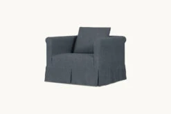 Dalia Chair Slipcover Only -SIXPENNY STORE dalia chair light weight linen black pepper product slipcover