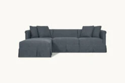 Dalia Chaise Sectional Slipcover Only 34 Dalia Chaise Sectional Slipcover Only -SIXPENNY STORE dalia chaise sectional light weight linen black pepper product 4pc slipcover