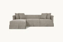 Dalia Chaise Sectional Slipcover Only 35 Dalia Chaise Sectional Slipcover Only -SIXPENNY STORE dalia chaise sectional light weight linen cracked pepper product 4pc slipcover