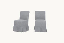Dalia Armless Dining Chair (2pc) -SIXPENNY STORE dalia dining chair light weight linen ink cap product
