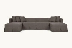 Dalia U-Shape Sectional -SIXPENNY STORE dalia ushape sectiona cotton canvas moon dust product