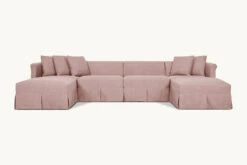 Dalia U-Shape Sectional -SIXPENNY STORE dalia ushape sectiona cotton linen sundazed coral product