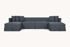 Dalia U-Shape Sectional -SIXPENNY STORE dalia ushape sectiona light weight linen black pepper product