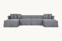 Dalia U-Shape Sectional -SIXPENNY STORE dalia ushape sectiona light weight linen ink cap product