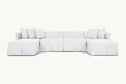 Dalia U-Shape Sectional Slipcover Only -SIXPENNY STORE dalia ushape sectional cotton linen pacific pearl product slipcover