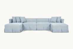 Dalia U-Shape Sectional Slipcover Only -SIXPENNY STORE dalia ushape sectional cotton linen salt water product slipcover