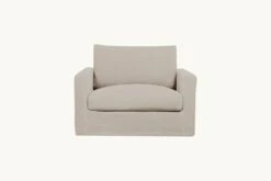Devyn Chair Slipcover Only -SIXPENNY STORE devyn chair washed cotton linen blanched almond product slipcover