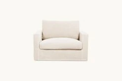 Devyn Chair Slipcover Only -SIXPENNY STORE devyn chair washed cotton linen corn silk product slipcover