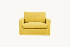 Devyn Chair Slipcover Only -SIXPENNY STORE devyn chair washed cotton linen lemon ice product slipcover