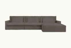 Devyn Chaise Sectional Slipcover Only -SIXPENNY STORE devyn chaise sectional cotton canvas moon dust product 4 pc slipcover