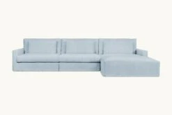 Devyn Chaise Sectional Slipcover Only -SIXPENNY STORE devyn chaise sectional cotton linen salt water product 4 pc slipcover