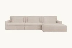 Devyn Chaise Sectional Slipcover Only -SIXPENNY STORE devyn chaise sectional light weight linen oat flour product 4 pc slipcover