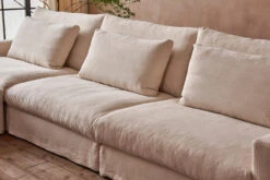 Devyn Chaise Sectional -SIXPENNY STORE devyn chaise sectional washed cotton linen corn silk product PDP6 4 pc