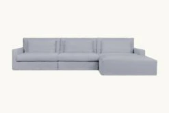 Devyn Chaise Sectional Slipcover Only -SIXPENNY STORE devyn chaise sectional washed cotton linen dried lavender product 4 pc slipcover