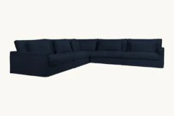 Devyn Corner Sectional Slipcover Only -SIXPENNY STORE devyn corner sectional cotton canvas ancient indigo product slipcover
