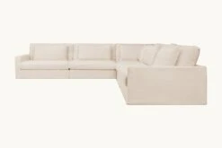 Devyn Corner Sectional Slipcover Only -SIXPENNY STORE devyn corner sectional washed cotton linen corn silk product PDP3 slipcover