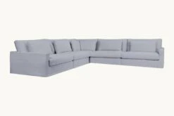 Devyn Corner Sectional Slipcover Only -SIXPENNY STORE devyn corner sectional washed cotton linen dried lavender product slipcover