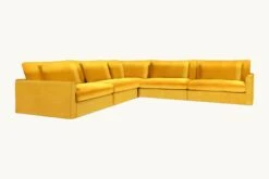 Devyn Corner Sectional 38 Devyn Corner Sectional -SIXPENNY STORE devyn corner sectional washed cotton velvet amber coast product