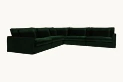 Devyn Corner Sectional Slipcover Only -SIXPENNY STORE devyn corner sectional washed cotton velvet emerald city product slipcover