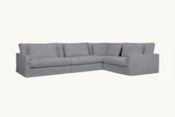 Devyn L-Shape Sectional Slipcover Only 39 Devyn L-Shape Sectional Slipcover Only -SIXPENNY STORE devyn lshape sectional light weight linen ink cap product slipcover