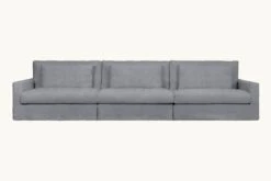 Devyn Sectional Slipcover Only -SIXPENNY STORE devyn sectional sofa light weight linen ink cap product slipcover