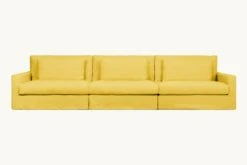 Devyn Sectional Slipcover Only -SIXPENNY STORE devyn sectional sofa washed cotton linen lemon ice product slipcover