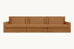 Devyn Sectional Slipcover Only -SIXPENNY STORE devyn sectional sofa washed cotton linen sweet potato product slipcover