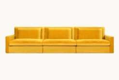 Devyn Sectional -SIXPENNY STORE devyn sectional sofa washed cotton velvet amber coast product