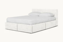 Devyn Upholstered Storage Bed -SIXPENNY STORE devyn storage bed recycled faux fur dandelion poof product queen