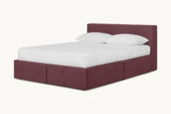 Devyn Upholstered Storage Bed -SIXPENNY STORE devyn storage bed thread dyed cotton linen summer plum product queen