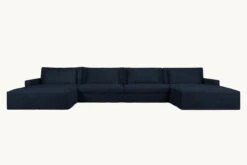 Devyn U-Shape Sectional Slipcover Only -SIXPENNY STORE devyn ushape sectional cotton canvas ancient indigo product slipcover