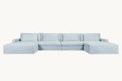 Devyn U-Shape Sectional Slipcover Only -SIXPENNY STORE devyn ushape sectional cotton linen salt water product slipcover