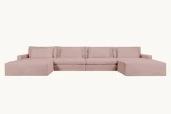 Devyn U-Shape Sectional Slipcover Only -SIXPENNY STORE devyn ushape sectional cotton linen sundazed coral product slipcover