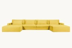 Devyn U-Shape Sectional 33 Devyn U-Shape Sectional -SIXPENNY STORE devyn ushape sectional washed cotton linen lemon ice product