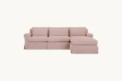 Elias Chaise Sectional 39 Elias Chaise Sectional -SIXPENNY STORE elias chaise sectional cotton linen sundazed coral product 4 pc