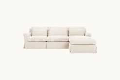 Elias Chaise Sectional Slipcover Only 35 Elias Chaise Sectional Slipcover Only -SIXPENNY STORE elias chaise sectional washed cotton linen corn silk product 4 pc slipcover