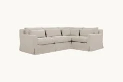 Elias L-Shape Sectional Slipcover Only -SIXPENNY STORE elias lshape sectional washed cotton linen blanched almond product slipcover