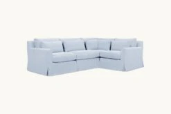 Elias L-Shape Sectional Slipcover Only -SIXPENNY STORE elias lshape sectional washed cotton linen morning glory product slipcover