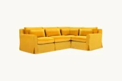 Elias L-Shape Sectional Slipcover Only -SIXPENNY STORE elias lshape sectional washed cotton velvet amber coast product slipcover