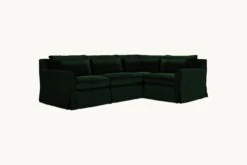 Elias L-Shape Sectional Slipcover Only -SIXPENNY STORE elias lshape sectional washed cotton velvet emerald city product slipcover