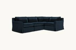Elias L-Shape Sectional Slipcover Only -SIXPENNY STORE elias lshape sectional washed cotton velvet star sapphire product slipcover