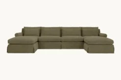 Elias U-Shape Sectional Slipcover Only -SIXPENNY STORE elias ushape sectional cotton canvas quiet sage product slipcover 45b360e9 c0f1 44e1 b175 a27fc8b9e7b6